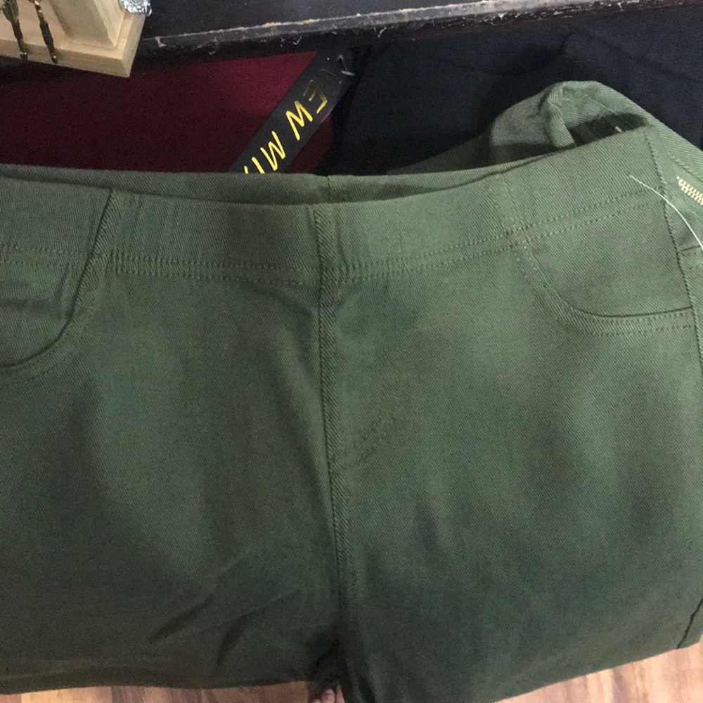 RESTOCKED Olive Stretchy Biker Pants - Picture 3 of 3